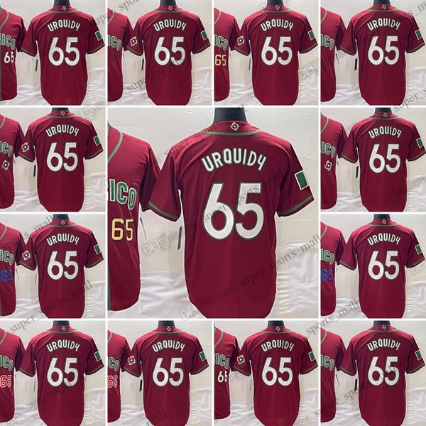 2023 World Cup 65 Jose Urquidy Baseball-Trikots, alle verschiedenen Stile, rot genähtes Jersey