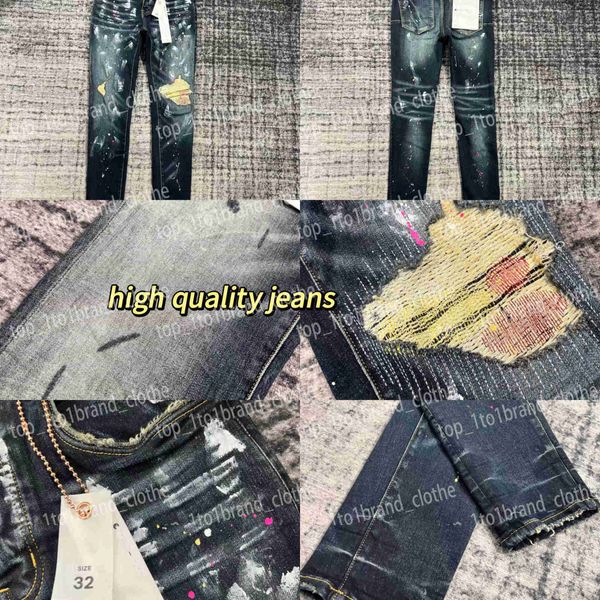 Новый высококачественный топ джинсов Ksubi Designer Purple Jean Mens Rise Elastic Clothing Teall Skinny Fashion S6ZB