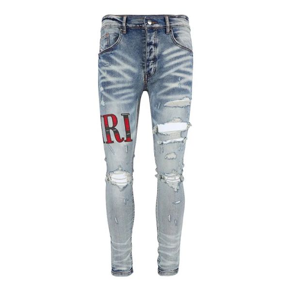 23 Jeans di marca di lusso da uomo firmati Pantaloni in denim diviso Uomo Slim Fit Casual Pantaloni hip-hop Pantaloni da uomo elastici Foro da donna Viola Jean True