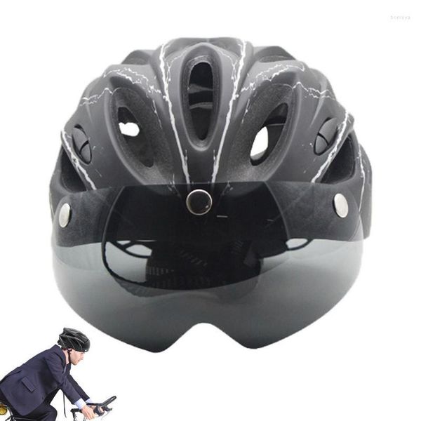 Caschi moto bici con occhiali magnetici montagna per uomo donna misura regolabile sicurezza accessori per biciclette per adulti