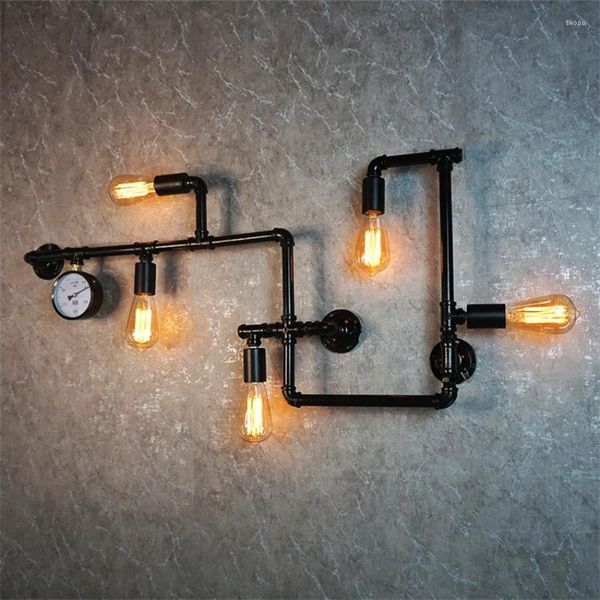 Wandleuchte Vintage Loft Wasserpfeifenlampen Bar Homestay Industriestil Wandlampen Lichter Wohnzimmer Eisen Dekoration Beleuchtung