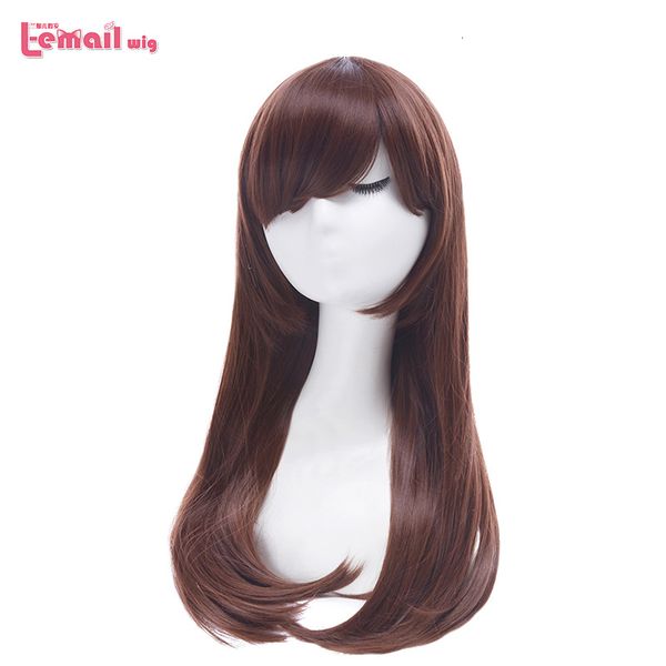 Cosplay Wigs L-email wig Game OW D.Va Cosplay Wigs DVA Cosplay Brown Wig Resistente ao Calor Sintético Cabelo Feminino Jogo Cosplay Wig Halloween 230727