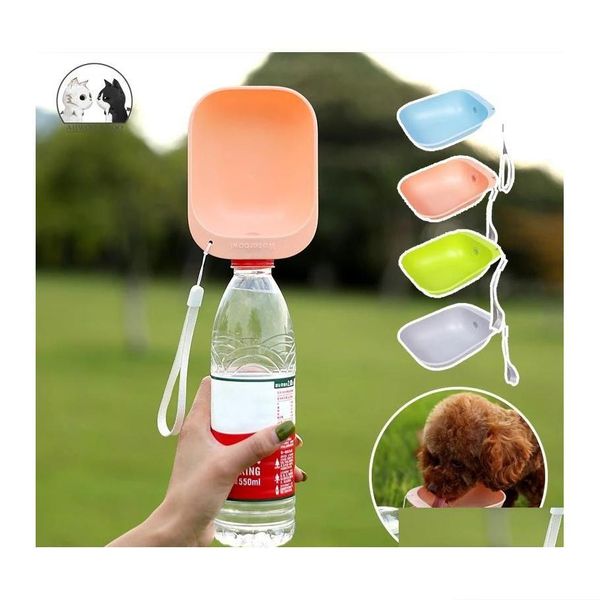 Ciotole per cani Alimentatori Bottiglia d'acqua da viaggio Portatile Pet Doges Bottlees Potabile Wateres Feeder per cani Cat Outdoor Waters Drop Delivery Dhvbu