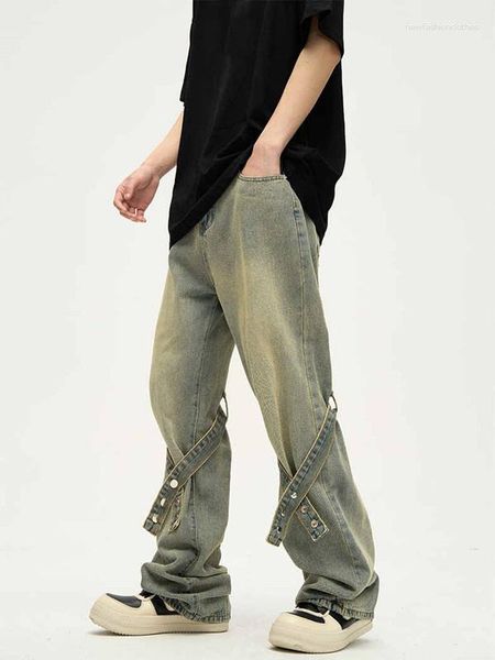 Jeans Masculino B02301 Moda 2023 Passarela Luxo Design Europeu Roupas Estilo Festa