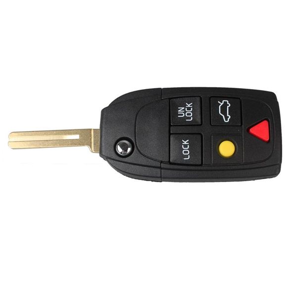 Garantito al 100% 5 pulsanti Flip pieghevole di ricambio Keyless pad Remote Key Shell Case Fob per Volvo V50 V70 XC70 XC90 S60 Ship203B