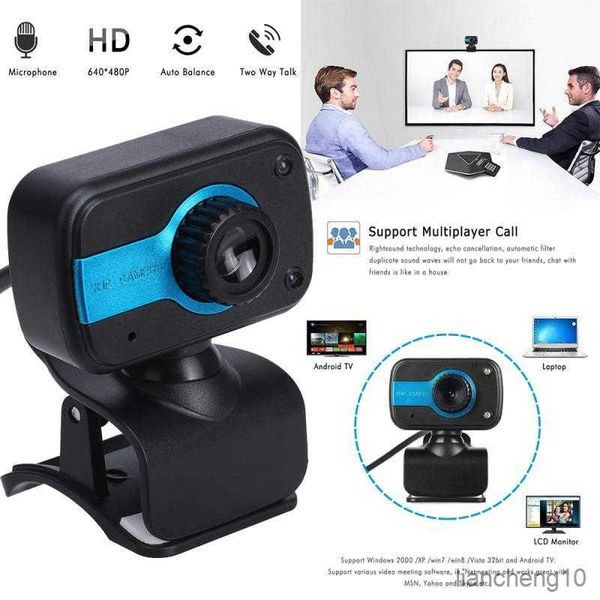 Webcams Webcam 480P Vollständige Webcam Computerkamera Schallabsorptionsmikrofon für Computer Notebook Laptop PC Desktop R230728