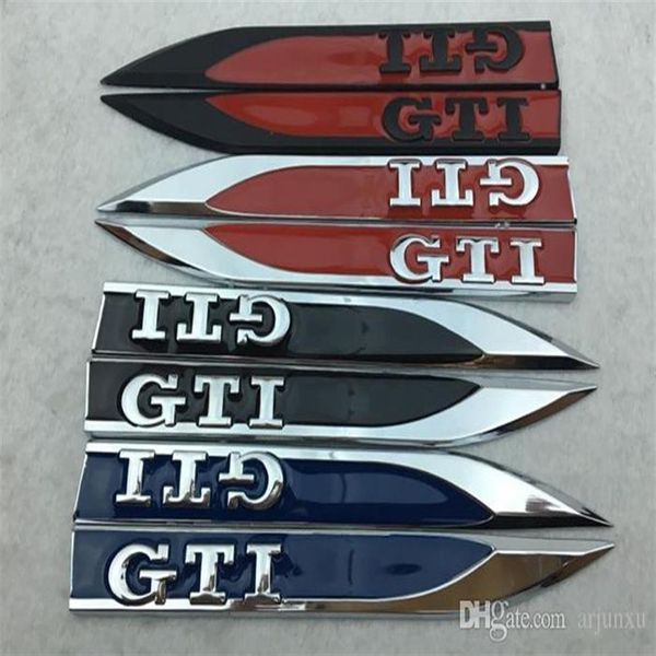 Per VOLKSWAGEN VW Golf 7 mk7 GTI 7 POLO GOLF 6 auto Emblema laterale parafango adesivi decorativi standard rossi 2 pezzi set car styling286D