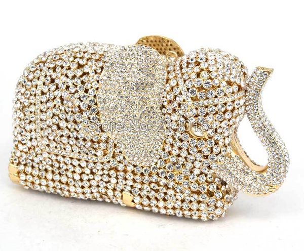 Вечерние сумки EST Дизайнерский животный слон сцепление роскошные бриллиантовые хрустальные женские кошельки для вечеринки жесткие сумочки 88600 230727