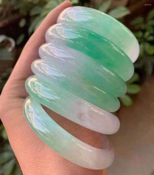 Бэнкс отправить сертификат реального класса jades bangles bangles myanmar Jadeite браслеты Женщины