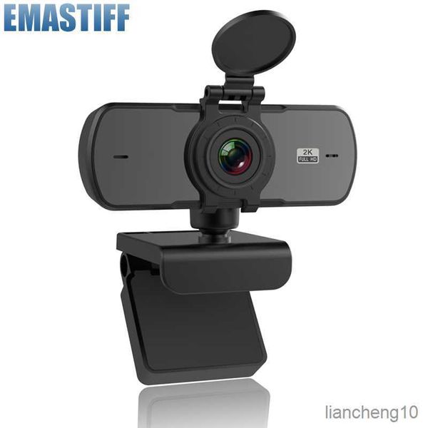 Webcams Webcam 2K Full 1080P Web Camera Com Microfone Web Para PC Computador Laptop Desktop Webcamera R230728