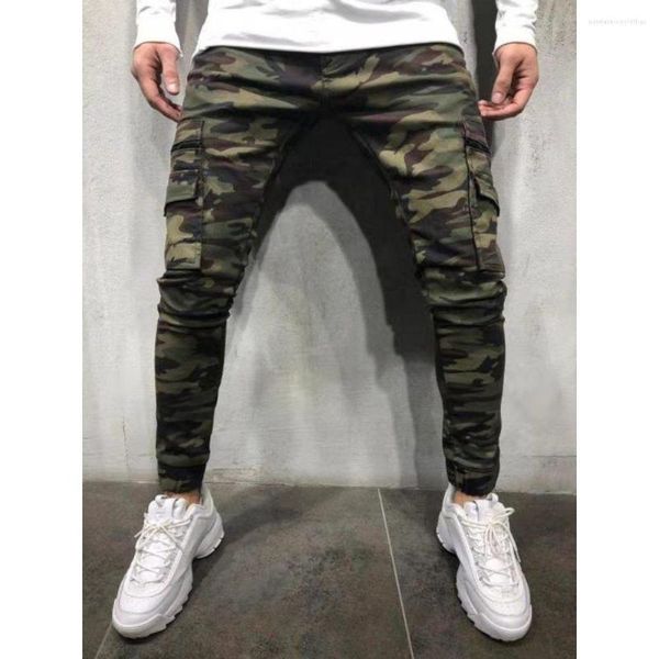 Herren Jeans Mode Trend Camouflage Jugend Persönlichkeit Slim Hose Frühling und Herbst Cargohose