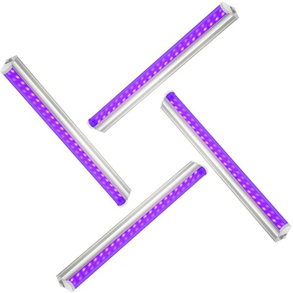 T5 LED UV 390NM 395NM 400NM 405NM Tubo 4ft 2ft 1ft 5-30W AC100-240V Luci integrate 2835SMD Lampada Blubs Disinfezione ultravioletta 266l