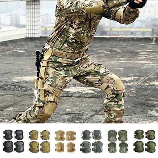 Taktische Knieschützer Paintball Airsoft Jagd Krieg Knie Ellenbogen Militär Pads Armee Outdoor Spiel Protector Q09132553