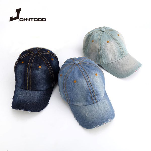 Berretti da baseball unisex in denim solido uomo donna berretto da baseball in bianco lavato cappello Jean retro cappelli casquette regolabili 230727