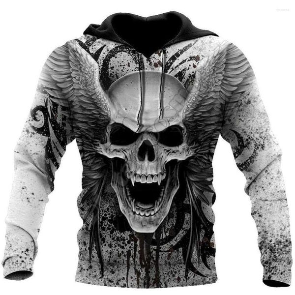 Moletons masculinos xales para homens e mulheres túnicas de rua com caveiras do terror 3-d Jersey Harajuku Hip-hop Music CoatsXXS-6XL