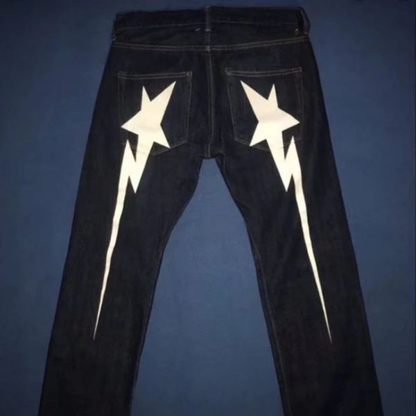 Jeans masculinos y2k jeans estrela impressão gráfica baggy jeans calças jeans mulheres homens harajuku hip hop punk rock gótico perna larga calças streetwear 230727