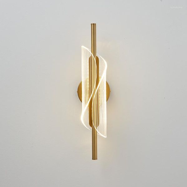 Wandleuchte Großhandel Nordic Modern Indoor Schlafzimmer Nacht LED Acryl Gold Luxus Kunst Dekor Badezimmerspiegel Wandleuchte Leuchte