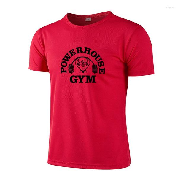 Herren-T-Shirts, Sommer, atmungsaktives Mesh-T-Shirt, Sportbekleidung, Stretch, Sweats, modisch, lässig, bequem, bedruckt, Fitness