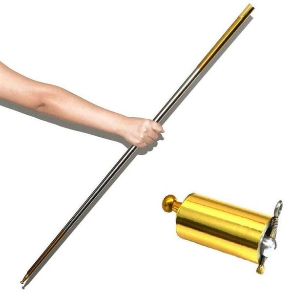 Favor de festa POCKETSTAFF- Bastão de metal para artes marciais portáteis de aço inoxidável 110 150 cm Varinha mágica profissional Suprimentos de palco para mágico 235a