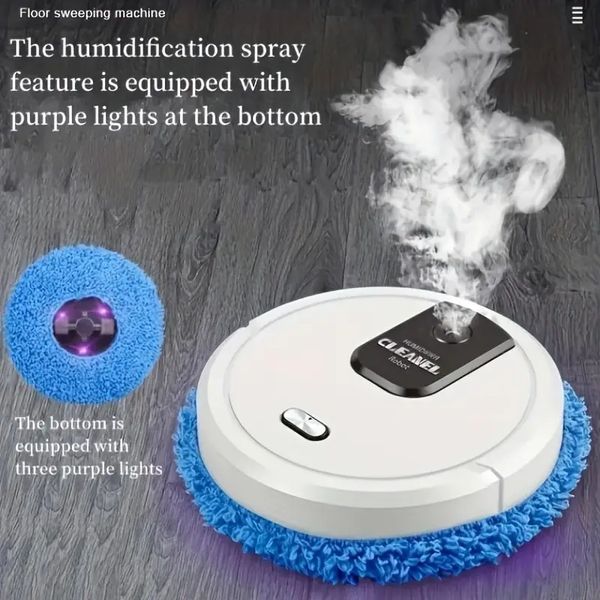 1pc Aspirapolvere Intelligente Per Interni Ed Esterni Per Uso Domestico Intelligente Mop Robot Umidificazione Funzione Spray, Mop Automatico E Robot Di Pulizia, Pulizia Della Macchina,