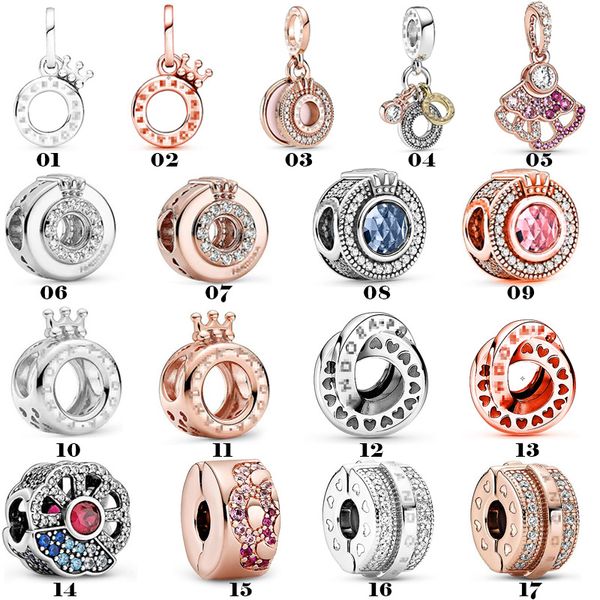 Ciondolo demone Pandora in argento sterling 925 Corona serie O Fibbia fissa Perline fai da te Adatto per gioielli Pandora primitivi Accessori moda Consegna gratuita