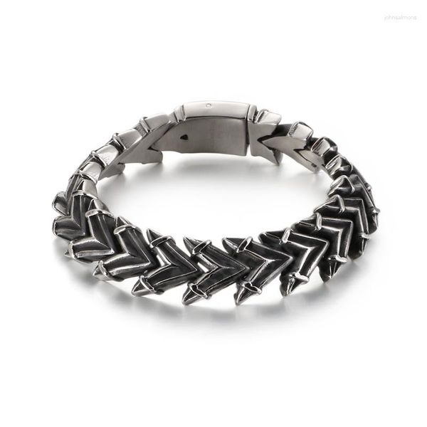 Link Armbänder Mode Persönliche Coole Männer Punk Retro Silber Farbe Schwarz Kette Edelstahl Kreuz Skelett Kiel Schmuck