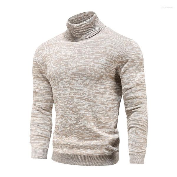 Maglioni da uomo dolcevita invernale in cotone pullover lavorati a maglia sottili da uomo tinta unita casual da uomo autunno maglieria