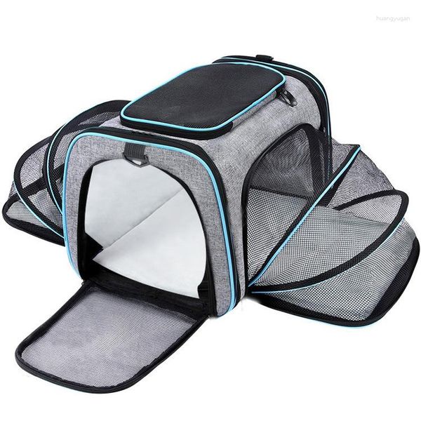 Saco de transporte para cães e gatos portátil para animais de estimação pode ser dobrado para estender a gaiola da mochila respirável