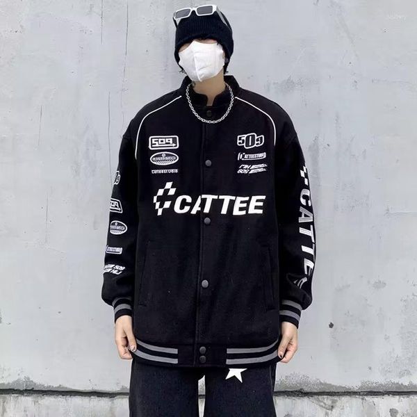 Herren Hoodies Hochwertiges schwarzes amerikanisches Motorrad Y2k Sweatshirt Männlich Frühling Herbst Koreanische Version Ins Trend Paar Sport Baseball Kleidung