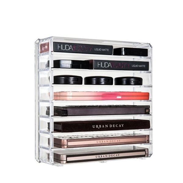 New Clear Acrylic Makeup Organizer Makeup Box Desktop Rossetto Holder Cosmetic Storage Box Tool Brushes Case242u