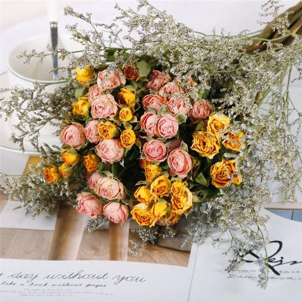 Fiori decorativi Bouquet di rose essiccate naturali San Valentino per la mamma Evento aziendale Regali di nozze Decorazione per la casa Accessori per la parete della stanza