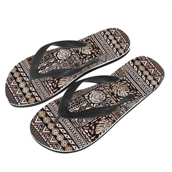 Hausschuhe Polynesian Tribal Fidschi Totem Tattoo Fidschi Drucke Sommer Männer Flip Flops Strand Sandalen rutschfeste lässige flache Schuhe Party