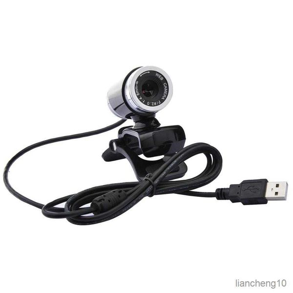 Webcams Webcam para câmera de computador com microfone LED para PC Laptop Vision Webcam R230728