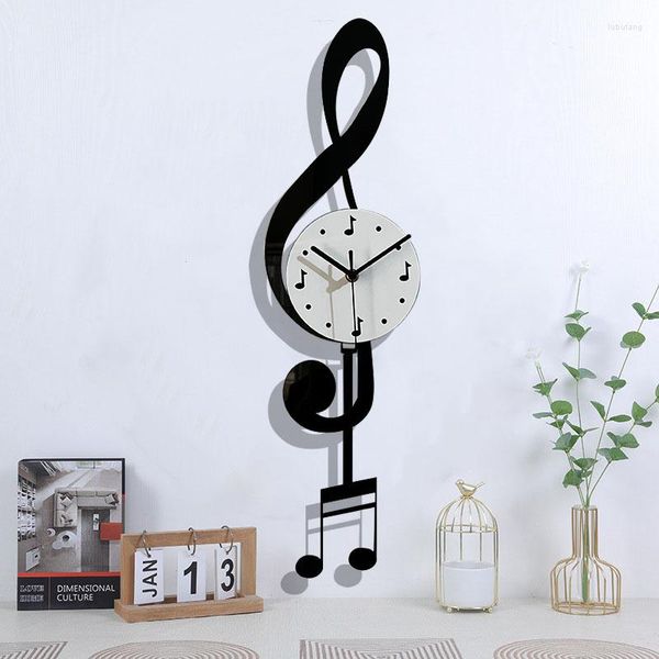 Настенные часы модные музыкальные символы творческая гостиная маятник маятник часы дома