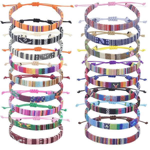 Странд-богемия ручная ткань веревочных браслетов для женщин Мужчины разноцветные этнические нити подарки подарка