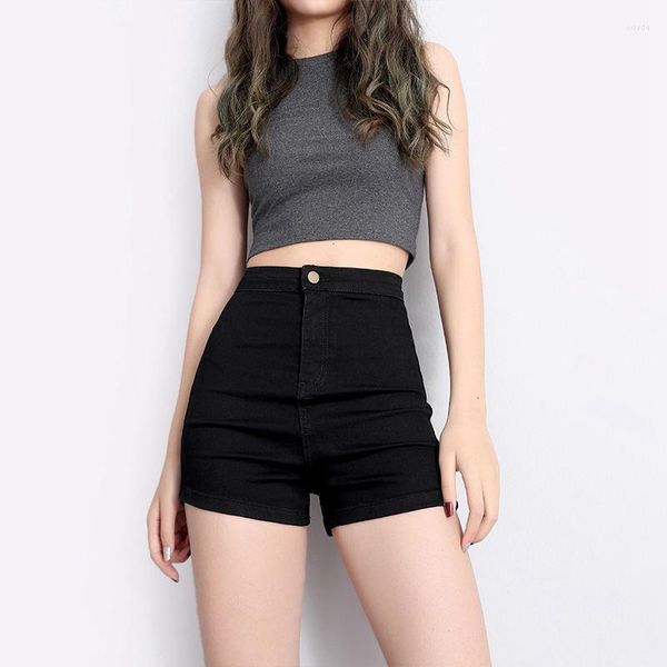 Shorts Feminino Cintura Alta Elasticidade Jeans Preto Jeans de Verão Calças Femininas Bermudas Pour Femmes Sweat Feminino Y2k Streetwear