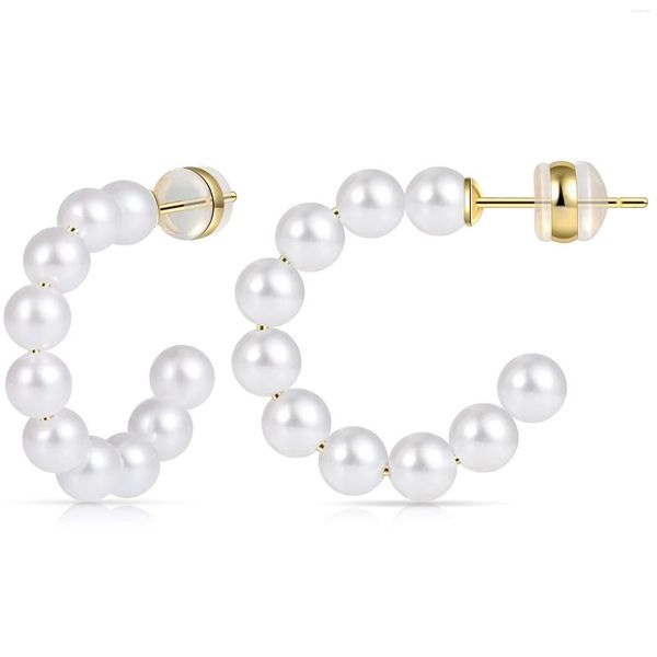 Orecchini a cerchio Vonmoos Pearl For Women 925 Silver Needle Jewelry Trendy Luxury Fashion Vintage Piccoli accessori