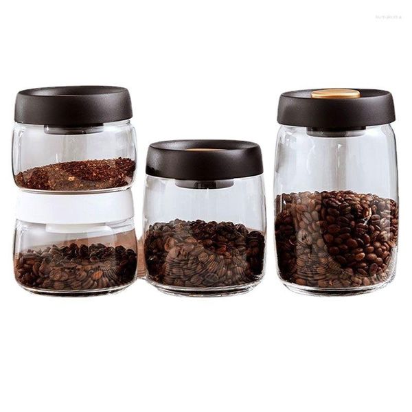 Bottiglie di stoccaggio Tipo di compressione di vetro per alimenti Tipo di tenuta Lattina Cucina Cereali Chicchi di caffè Tè