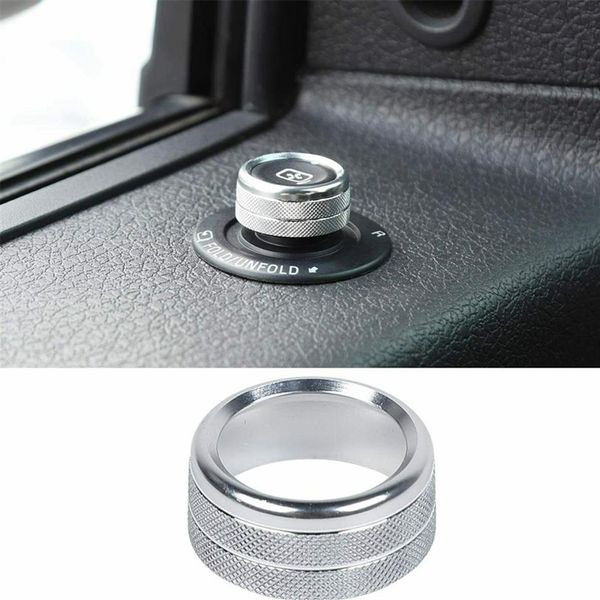 Aluminiumlegierung Release Spiegel Schalter Knopf Ring Trim Silber für Ford F150 Raptor 2009–2014 Innenzubehör268Y