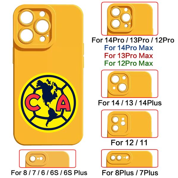 Club America Silikon-Handyhüllen für 14 14Plus 14Pro 14ProMax 13 13Pro 13ProMax 12 12Pro 12ProMax 11 11Pro 8Plus 7Plus 6S Anti-Drop, stoßfeste Druckschutzhülle