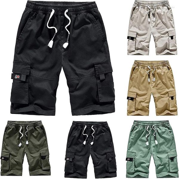 Shorts pour hommes été Cargo sport Camouflage taille élastique pantalons de plage décontractés grande taille lâche cinq M-8Xl