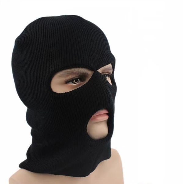 Halloween Cosplay Full Face Mask Costume a tema Pirata Ladro Gangster Cappello Copricapo Passamontagna lavorato a maglia invernale per uomo Donna Design a 3 fori