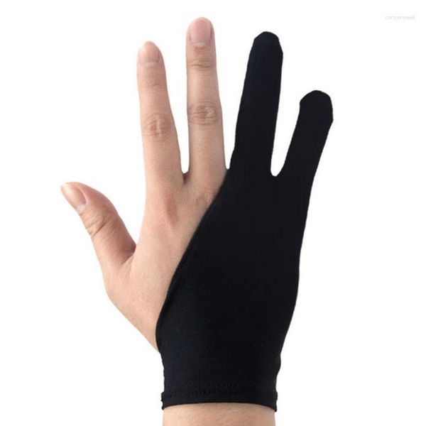 Tek kullanımlık eldivenler iki parmak eldiveni siyah tablet çizim sanatçı kalem için ev sağ sol el ressam