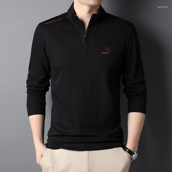 Мужские свитера 2023 Spring Fall Fashion Brand Brand Polo Designer Men Men English Style Страстное повседневное с длинным рукавом.