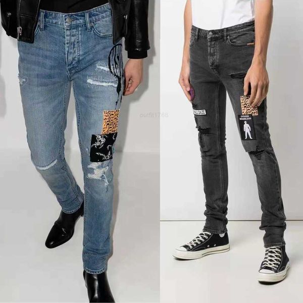 Ksubi Denim Nuovo Casubi stesso Jeans da uomo a vita media fatti a mano piccoli piedi pesanti