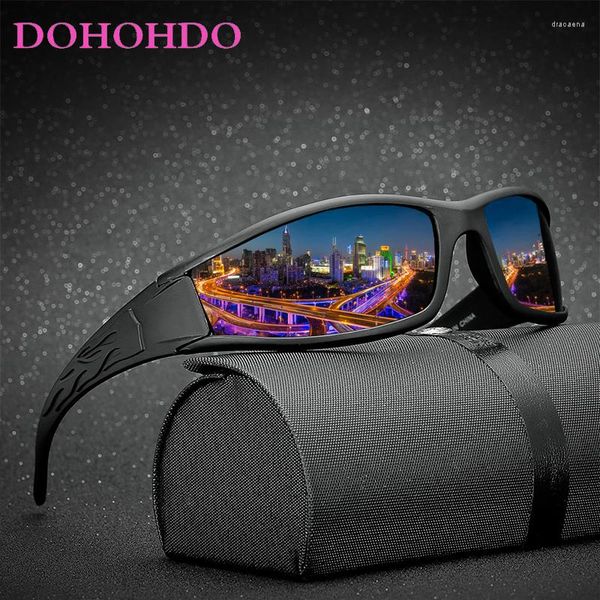 Солнцезащитные очки Dohohdo Polarized Men Women Женщины, водящие зеркала, покрывают точки, черные рамки, мужские солнцезащитные очки Gafas de Sol Uv400