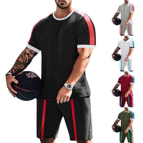 Agasalhos masculinos de verão, uniforme de basquete, padrão personalizado, agasalho masculino, 2 peças, roupas de marca, conjunto de camisetas, shorts, roupas esportivas