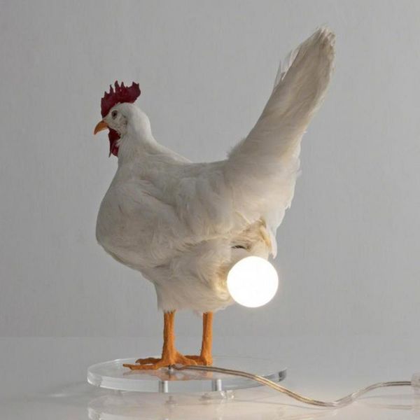 Outros Artigos para Festas Taxidermia Frango Luminária Decoração Simulação Criativa Galinhas Posteiras Ovos de Animais Luz Casa Presente de Natal Ornamnets 230729