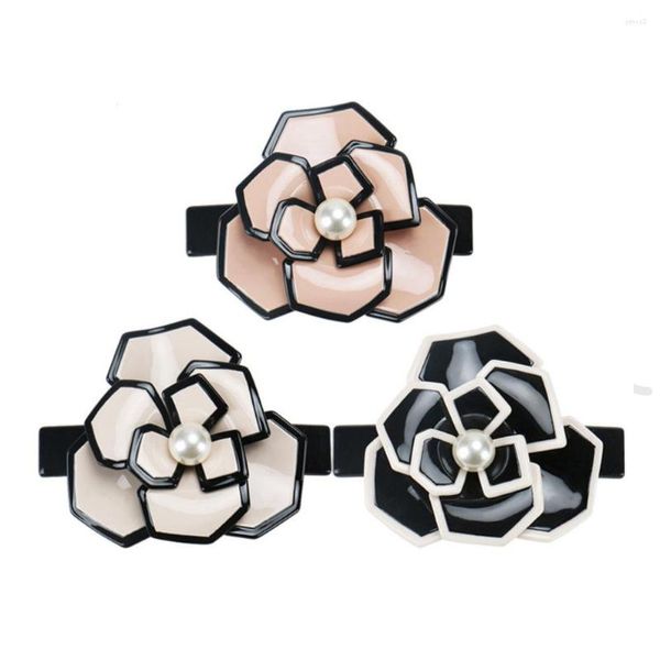 Fermagli per capelli Porta accessori per fiori di camelia fine per donne Ragazze Decorativo Barrette Clip Gioielli Prom da sposa