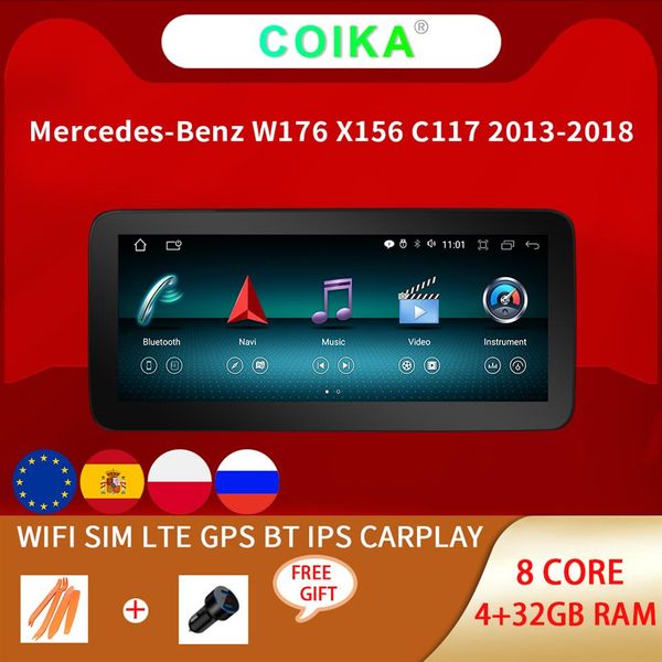 8 Core 10 25 Car DVD-плеер Android 10 System System Scence Radio для Mercedes-Benz A CLA GLA W176 W117 X156 RAM Google BT WIF195P